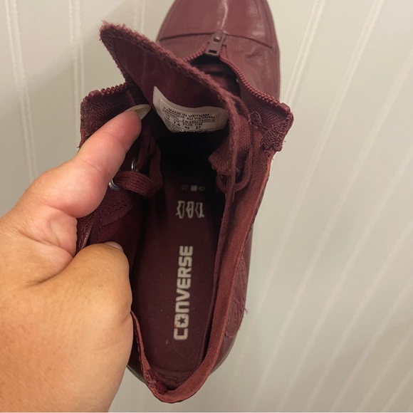 Converse Chuck Taylor All Star Lux Shroud Mid Wedge Sneakers in Bordeaux Sz 10 - Picture 3 of 11